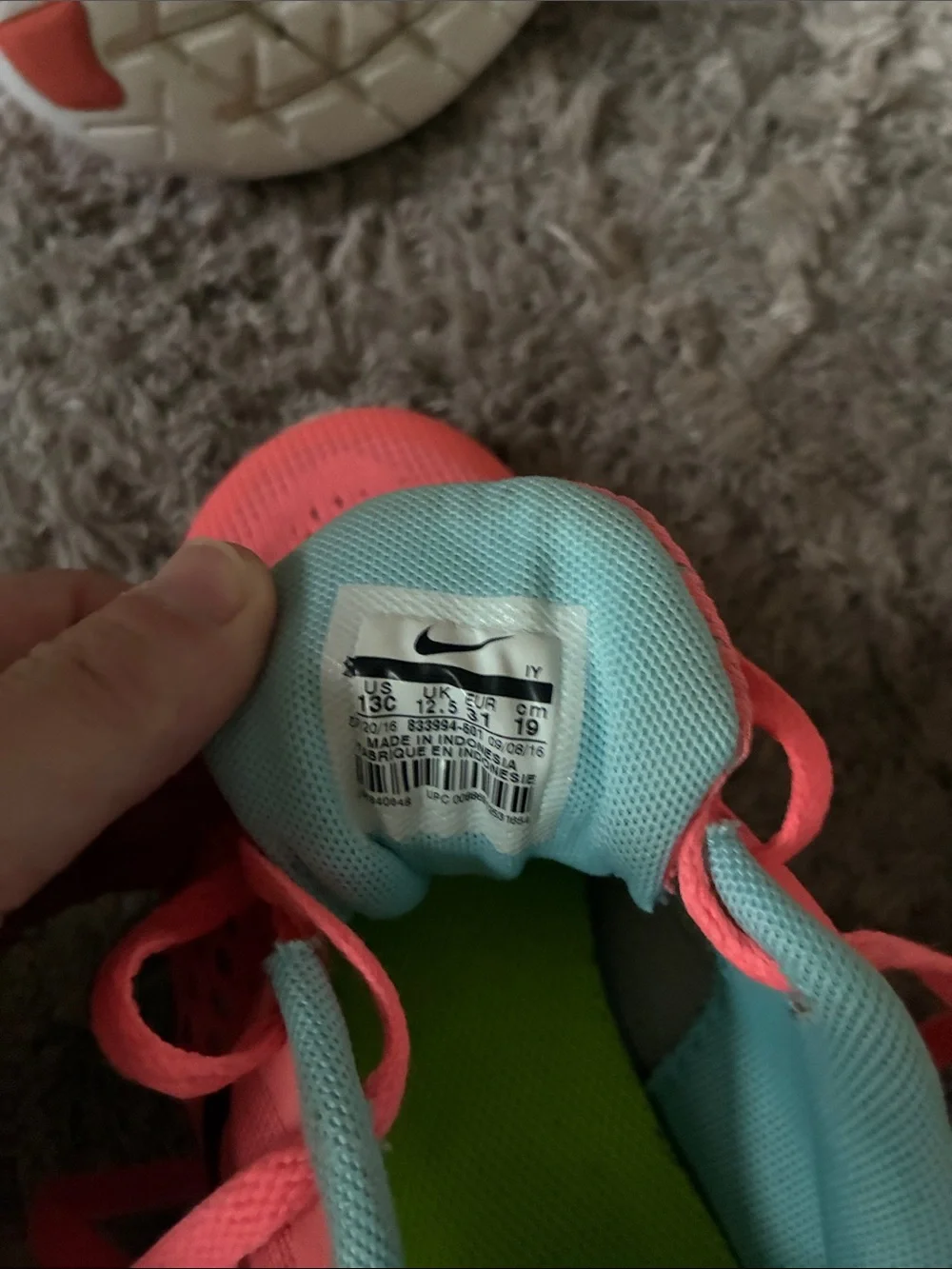 Nike Kids Coral Free Run Athletic Sneakers - Picture 5 of 5